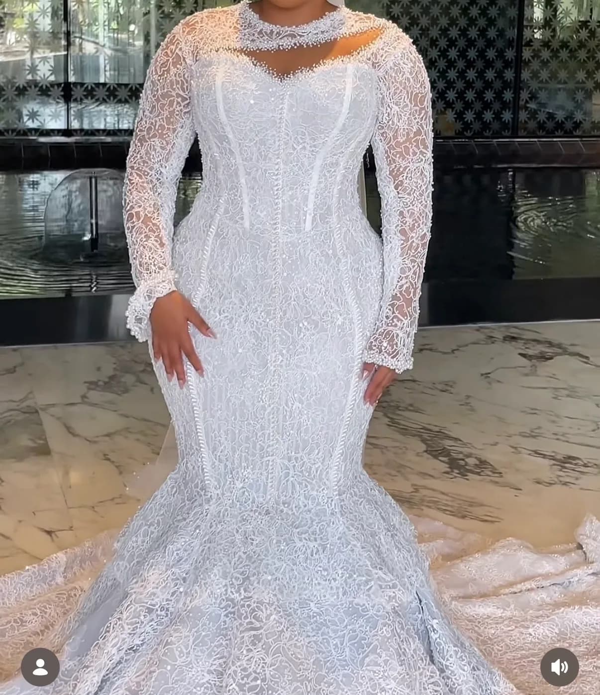 White Lace Mermaid Dress