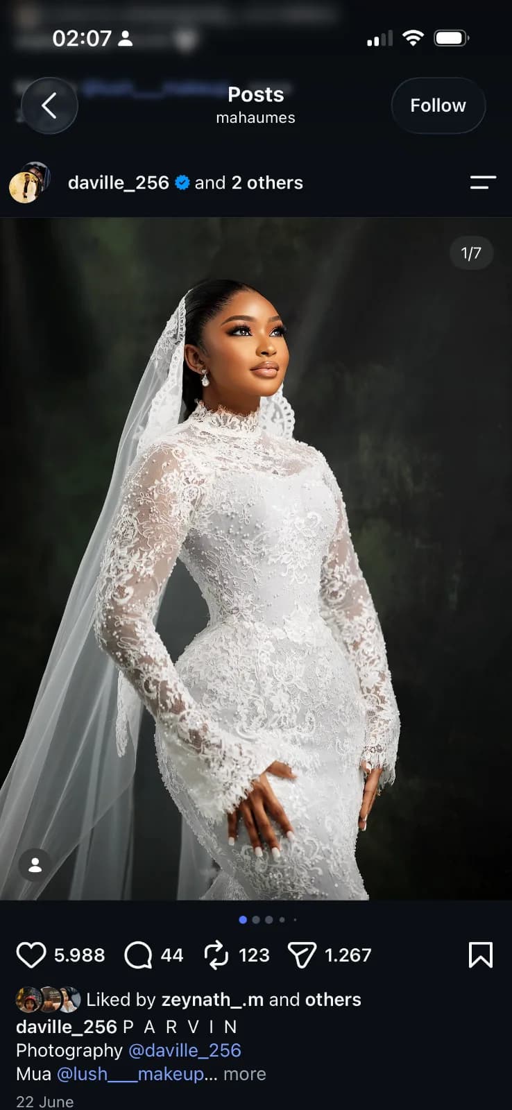 White Floral Lace Long-Sleeve Gown