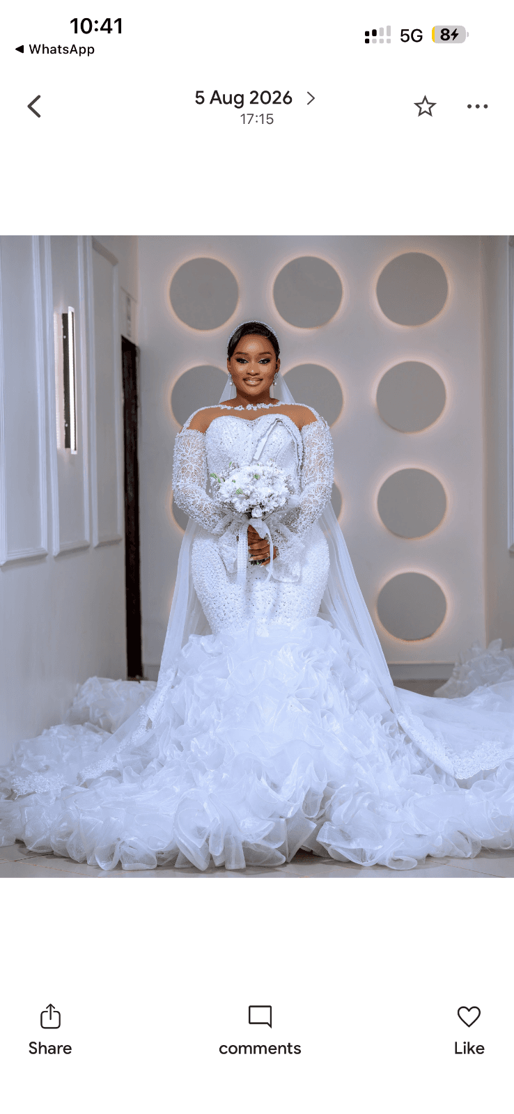 Elegant Off-Shoulder Wedding Gown